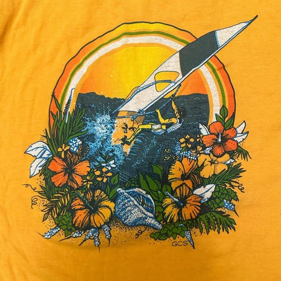 🏄‍♂️ Vintage 80s Sunrise Surf Shop T-Shirt – Galveston TX “Little Surfer" M - Picture 9 of 9